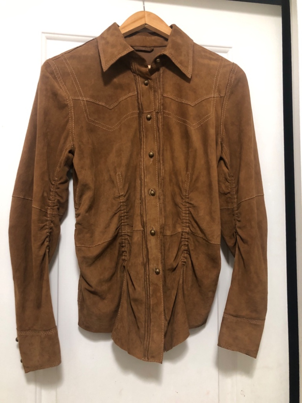 VIOLA G Vintage Leather Shirt/Jacket Size M - Picture 2 of 10